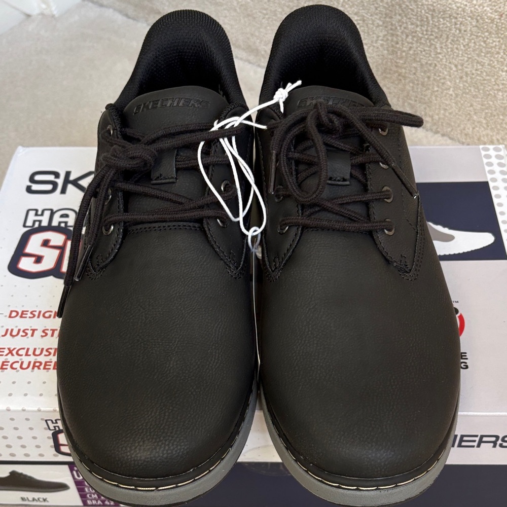NIB Skechers Men's Black & Gray Swift Fit Casual Hands Free Slip-On Shoes - Picture 2 of 6